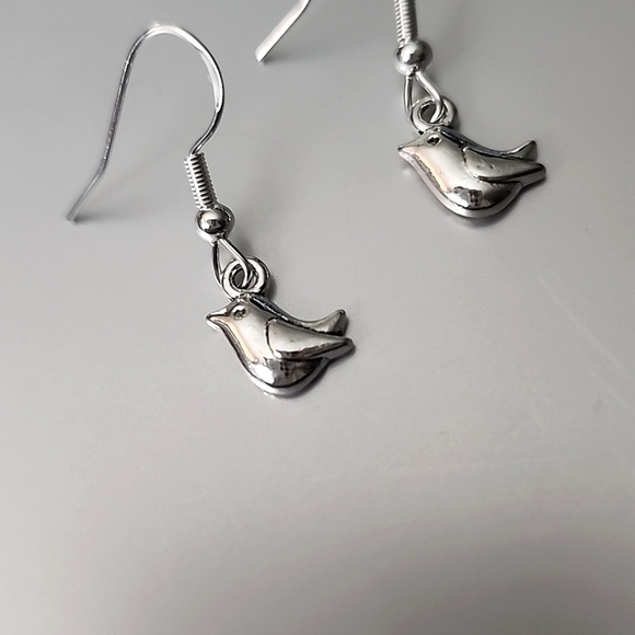 Petite Bird Earrings charm Zinc Alloy  925S  POST - Picture 2 of 4